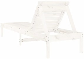 Espreguiçadeira 199,5x60x74 cm madeira de pinho maciça branco