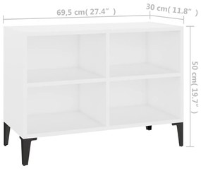 Móvel de TV com pernas em metal 69,5x30x50 cm branco