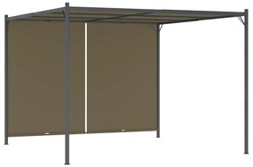 Pérgola jardim telhado retrátil 3x3m 180 g/m² cinza-acastanhado