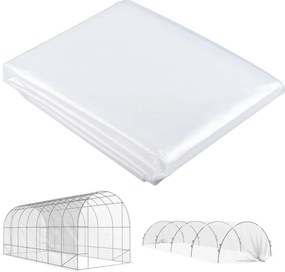 Outsunny Cobertura para estufa em plástico, lona para cobrir plantas, resistente aos raios UV, à prova d'água, APENAS filme 7 x 8 m | Aosom Portugal