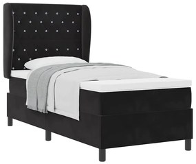 Cama Box com Colchão Preto 90x200 cm em Veludo