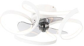 Ventilador de teto branco incl. LED com controle remoto - Mandy Design