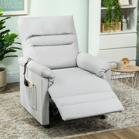 Poltrona relaxante elétrica com massagem e aquecimento, poltrona reclinável, apoio para os pés, motor silencioso, 82 x 99 x 106 cm, cinzento