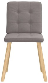 Cadeiras de jantar 2 pcs tecido cinzento-acastanhado