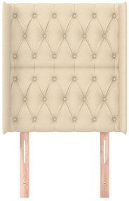 Cabeceira de cama c/ abas tecido 83x16x118/128 cm creme