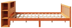 Cama com estante sem colchão 200x200 cm pinho maciço