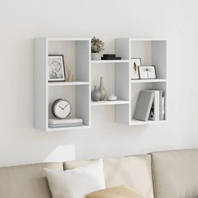vidaXL Prateleira de parede 96x18x60 cm derivados de madeira branco