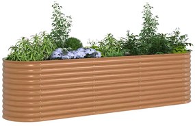 Cama Elevada Plantadeira Efeito Madeira Metal 320 X 80 X 81 cm