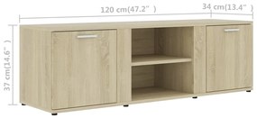 Móvel de TV Lokise de 120 cm - Carvalho - Design Nórdico