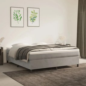3121132 vidaXL Estrutura de cama com molas 180x200 cm veludo cinzento-claro