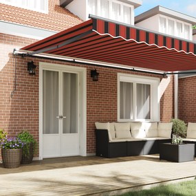 Toldo Retrátil Manual Laranja e Castanho 500x350 cm
