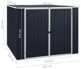 Abrigo de jardim 195x198x159 cm aço galvanizado antracite