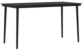 5 pcs conjunto de jantar jardim com almofadões cinzento/preto