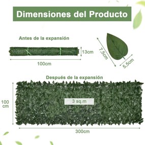 Costway Seto Artificial con 24 Pequeños Paneles 1728 Hojas de Haya Fal