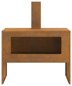 Fogueira com Chaminé 80x50x96 cm Aço Envelhecido