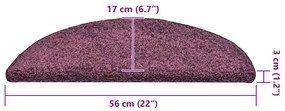 Tapetes de escada 30 pcs 56x17x3 cm roxo-escuro