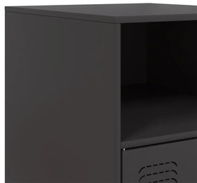 Mesa de cabeceira 34,5x39x62 cm aço preto