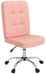 Vinsetto Cadeira de Escritório Giratória de Couro Sintético com Altura Ajustável Estilo Moderno Carga 120 kg 45x59x90-100 cm Rosa