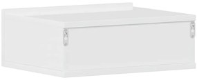 Mesa de cabeceira suspensa derivados madeira branco brilhante