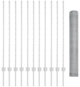 Conjunto de Cerca para Jardim Conjunto de 2 Aço galvanizado