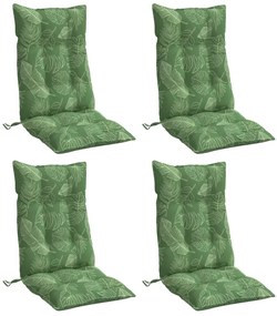 Almofadões p/ cadeira encosto alto 4 pcs tecido oxford folhas