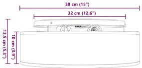 Luzes de Teto Embutidas Cinza Ø 38 cm Tecido E27