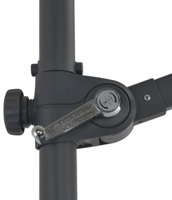 Guarda-sol de jardim cantilever c/ poste de aço 300 cm preto
