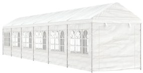 Gazebo com telhado 13,38x2,28x2,69 m polietileno branco