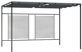Gazebo com toldo retrátil 4x3x2,3 m 180 g/m² antracite