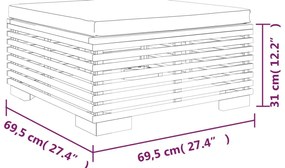 6 pcs conjunto lounge jardim c/ almofadões madeira teca maciça