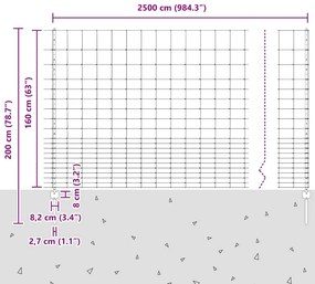 Postes de Cerca vidaXL 22 pcs U-Channel 160 cm Aço Galvanizado