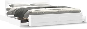 Estrutura de cama c/ cabeceira sem colchão 200x200 cm branco