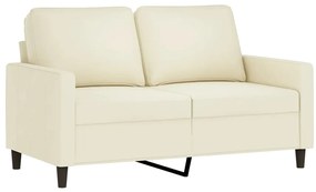 3 pcs conjunto de sofás com almofadões veludo cor creme