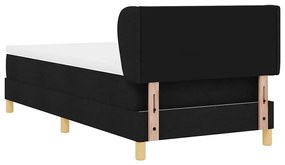 Cama Box Spring Preta com Colchão, 100x200 cm, Tecido