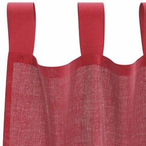 Cortinas de voile com laços 2 pcs vermelho tinto 140x260 cm