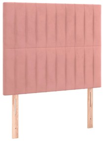 Cabeceira de cama c/ luzes LED veludo 80x5x118/128 cm rosa