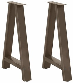 vidaXL Pés de mesa de jantar em formato A, 2 peças, 50x(72-73) cm, aço