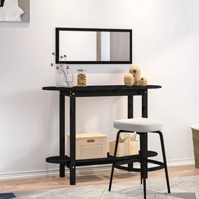 Mesa consola 110x40x80 cm madeira de pinho maciça preto