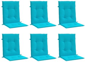 Almofadões p/ cadeira de encosto baixo 6 pcs tecido turquesa