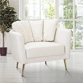 POLTRONA KIEV 88X77X74 CM CREME E DOURADO