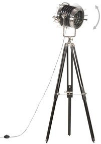 Candeeiro de chão tripé 171 cm madeira mangueira maciça preto