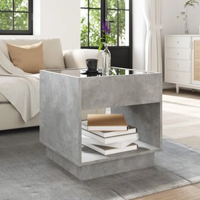 Mesa de centro luzes LED Infinity 50x50x50 cm cinzento cimento