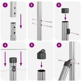 Cerca de Fio Soldado com 7 Postes 1.4x10 m Aço Galvanizado