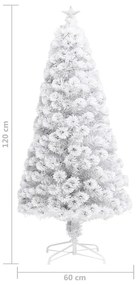 Árvore Natal artificial pré-iluminada 120 cm fibra ótica branco