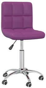 vidaXL Cadeira de jantar giratória couro artificial roxo