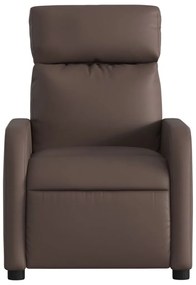 Poltrona reclinável couro artificial castanho