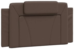 Estrutura cama c/ cabeceira 100x200cm couro artificial castanho