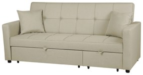 Sofá-cama com 3 lugares em creme GLOMMA Beliani