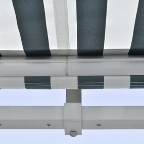 Toldo elétrico retrátil com função manual com manivela e controle remoto 300x250 cm para portas janelas verde e branco