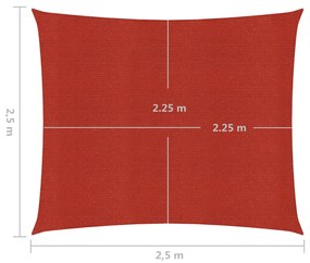 Para-sol estilo vela 160 g/m² 2,5x2,5 m PEAD vermelho